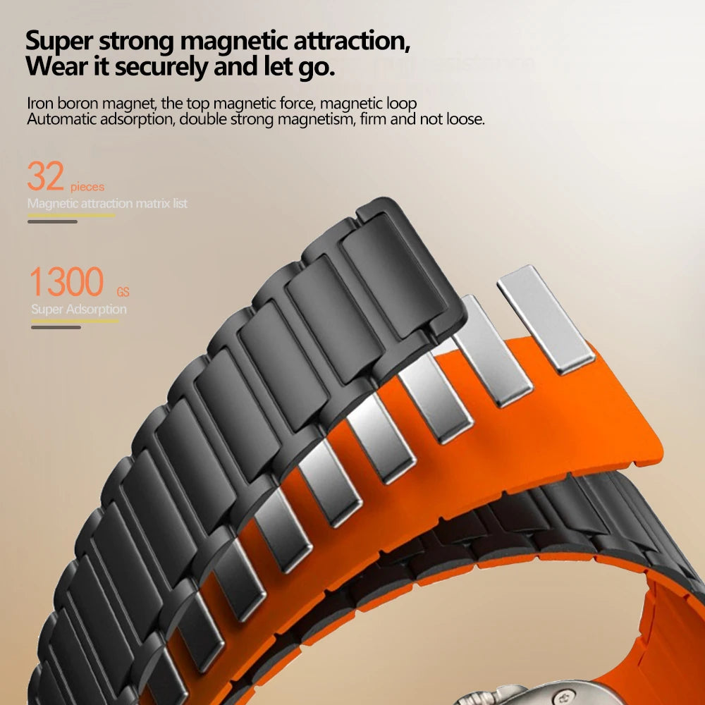 Premium Magnetic Silicone Replacement Band For Apple Watch