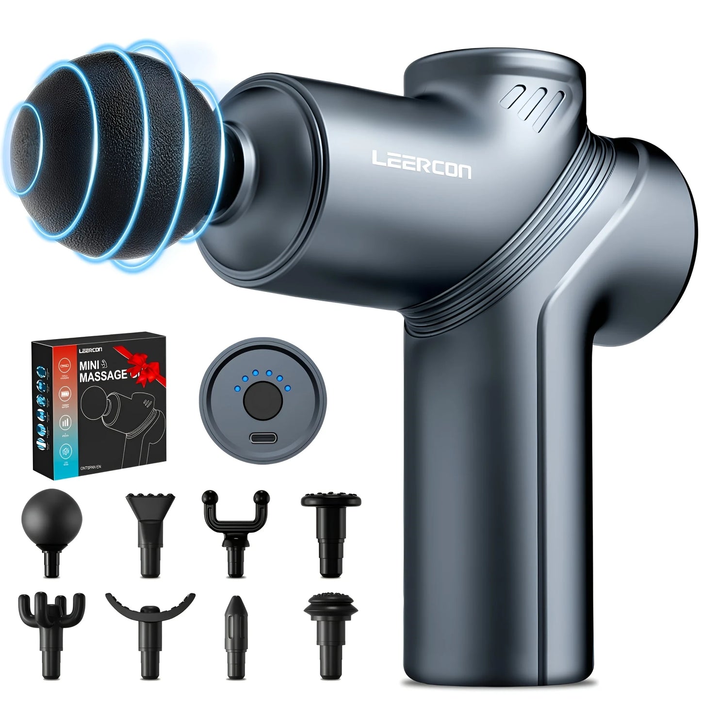 Leercon Mini Muscle Massage Gun With Four Heads Deep Tissue
