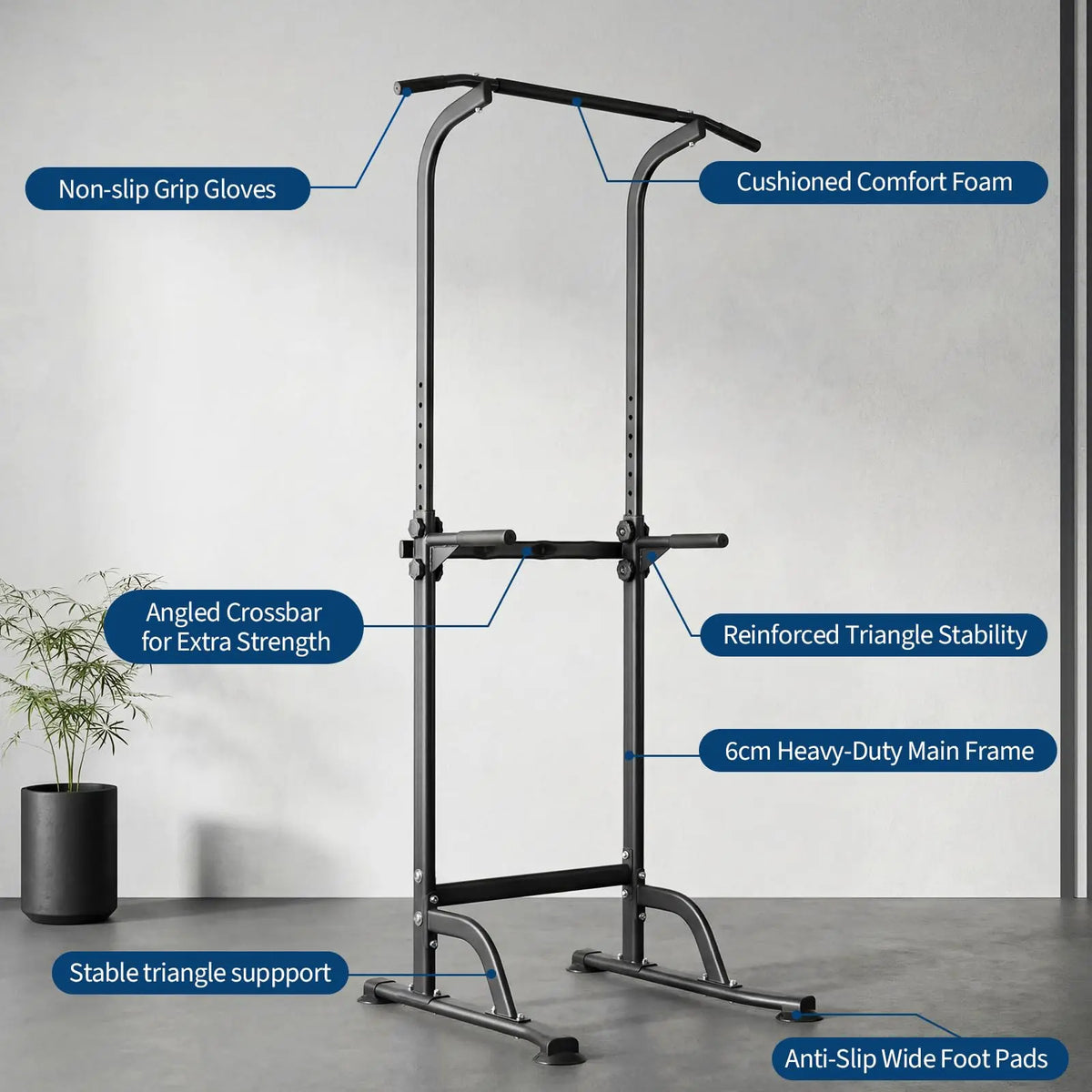 HiMISS Multi Function Power Tower Dip Station Pull Up Bar