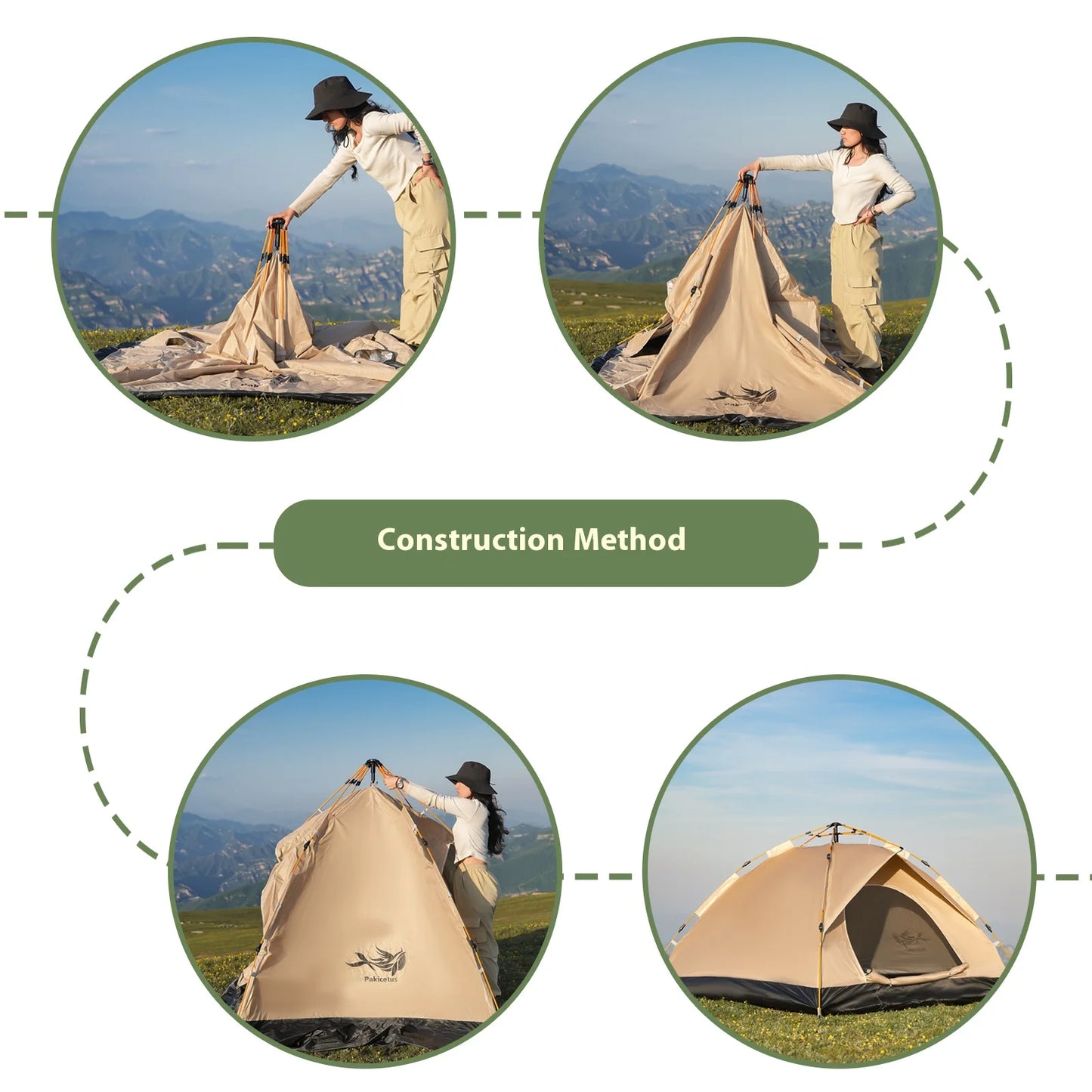 Pakicetus Outdoor Automatic Pop Up Shelter Tent Waterproof Camping