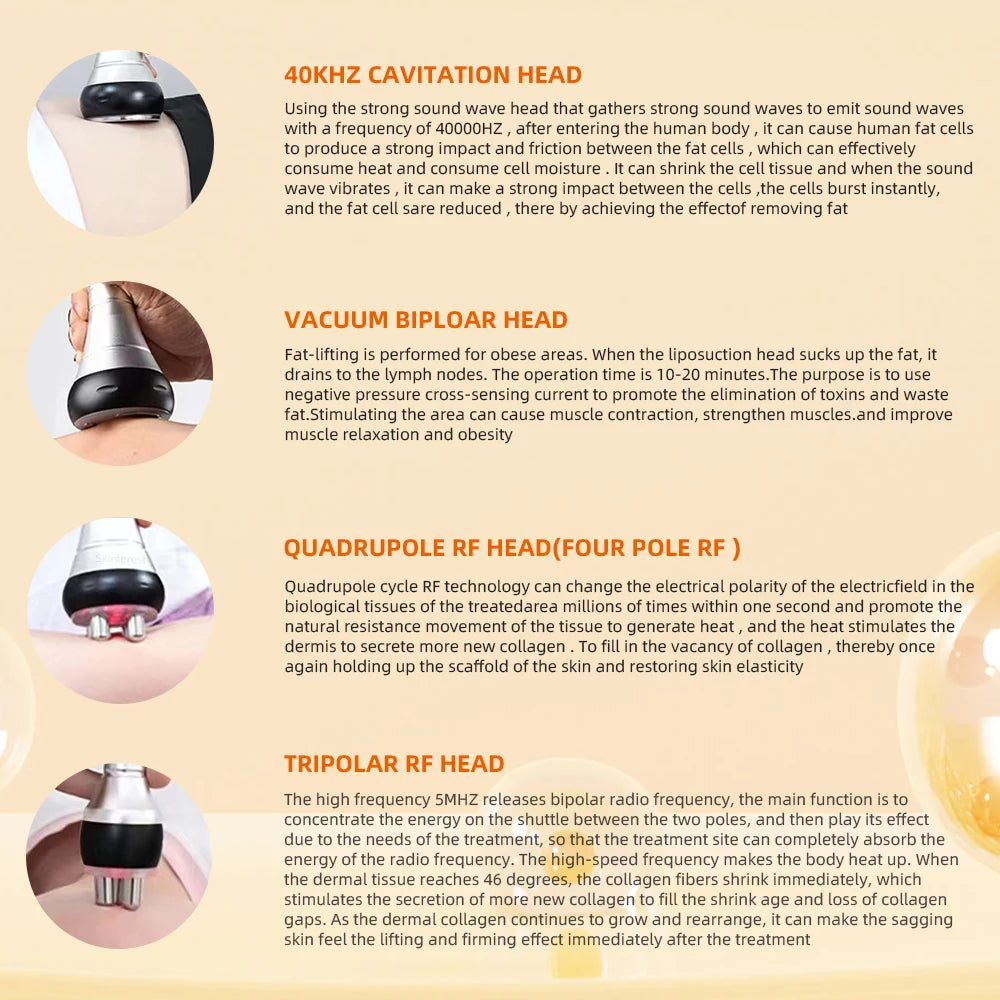 MISSHEART 4In1 Ultrasonic Cavitation Slimming Machine With Vacuum Suction