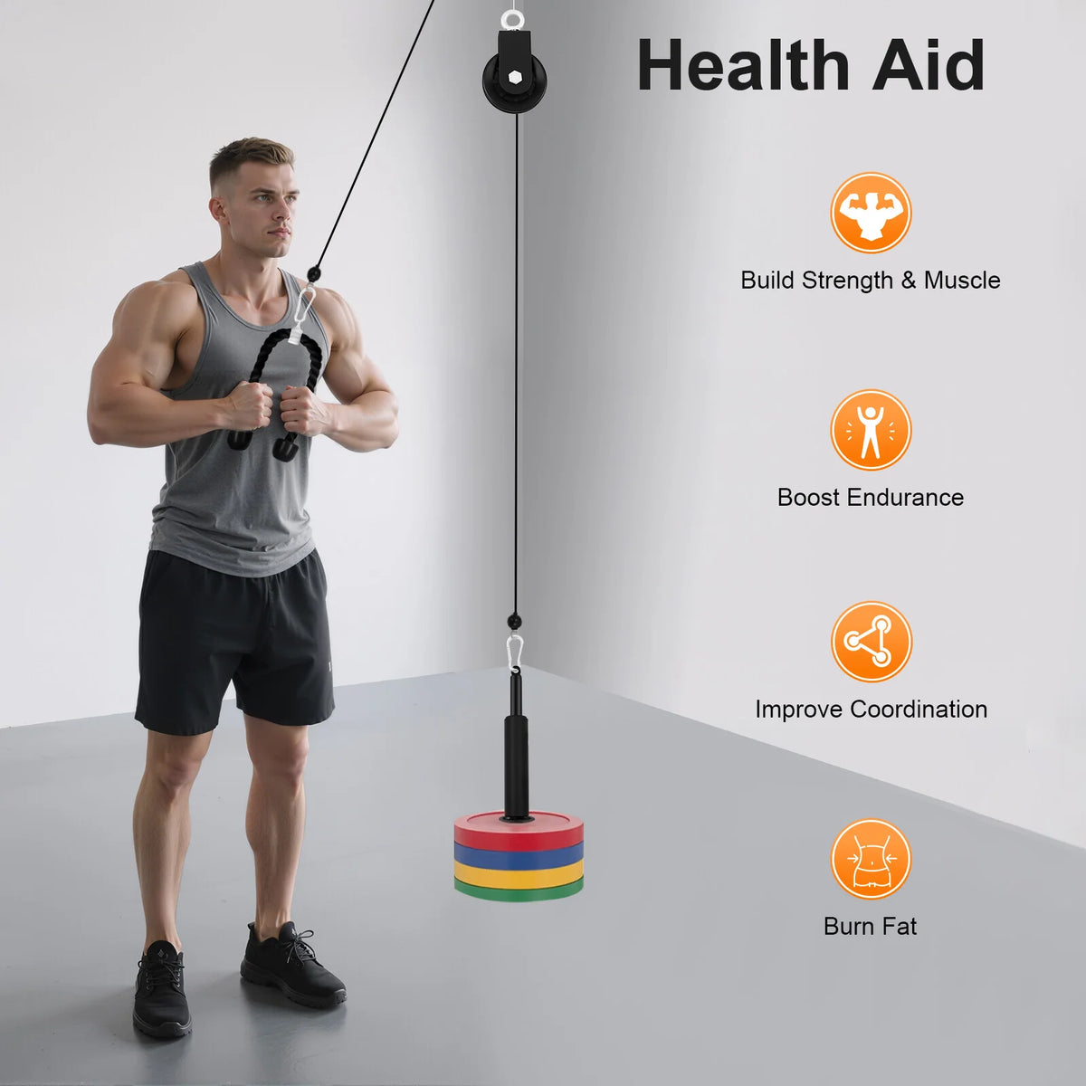 Adjustable Cable Pulley System For Home Gym Strength Training Equipment