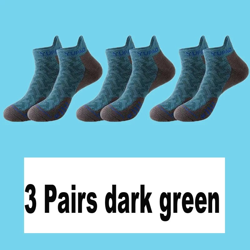 2/3/5 Pairs New Men's Professional Sports Short Socks Thick Towel Quick Dry Wicks Men's Fitness Running Ankle Socks Man Gift