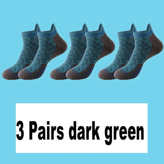 2/3/5 Pairs New Men's Professional Sports Short Socks Thick Towel Quick Dry Wicks Men's Fitness Running Ankle Socks Man Gift