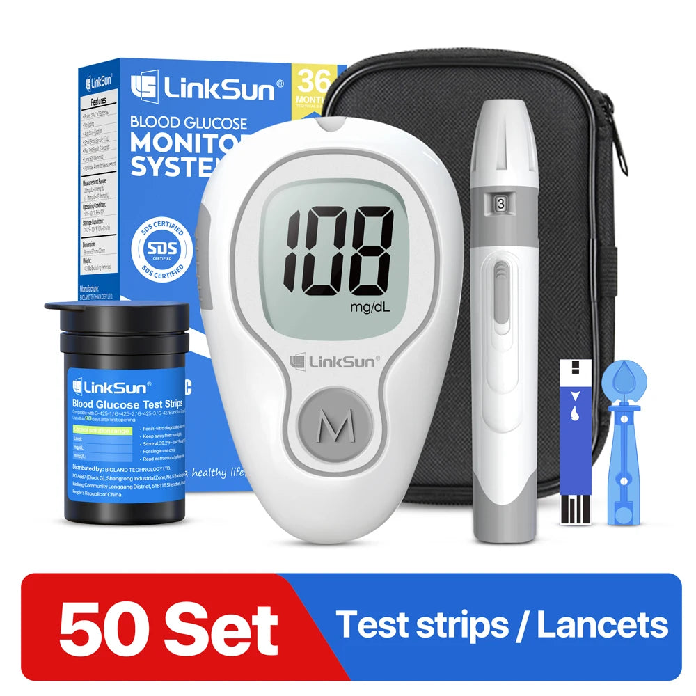 Linksun G425 Blood Glucose Monitor Kit With 50 Strips Lancing