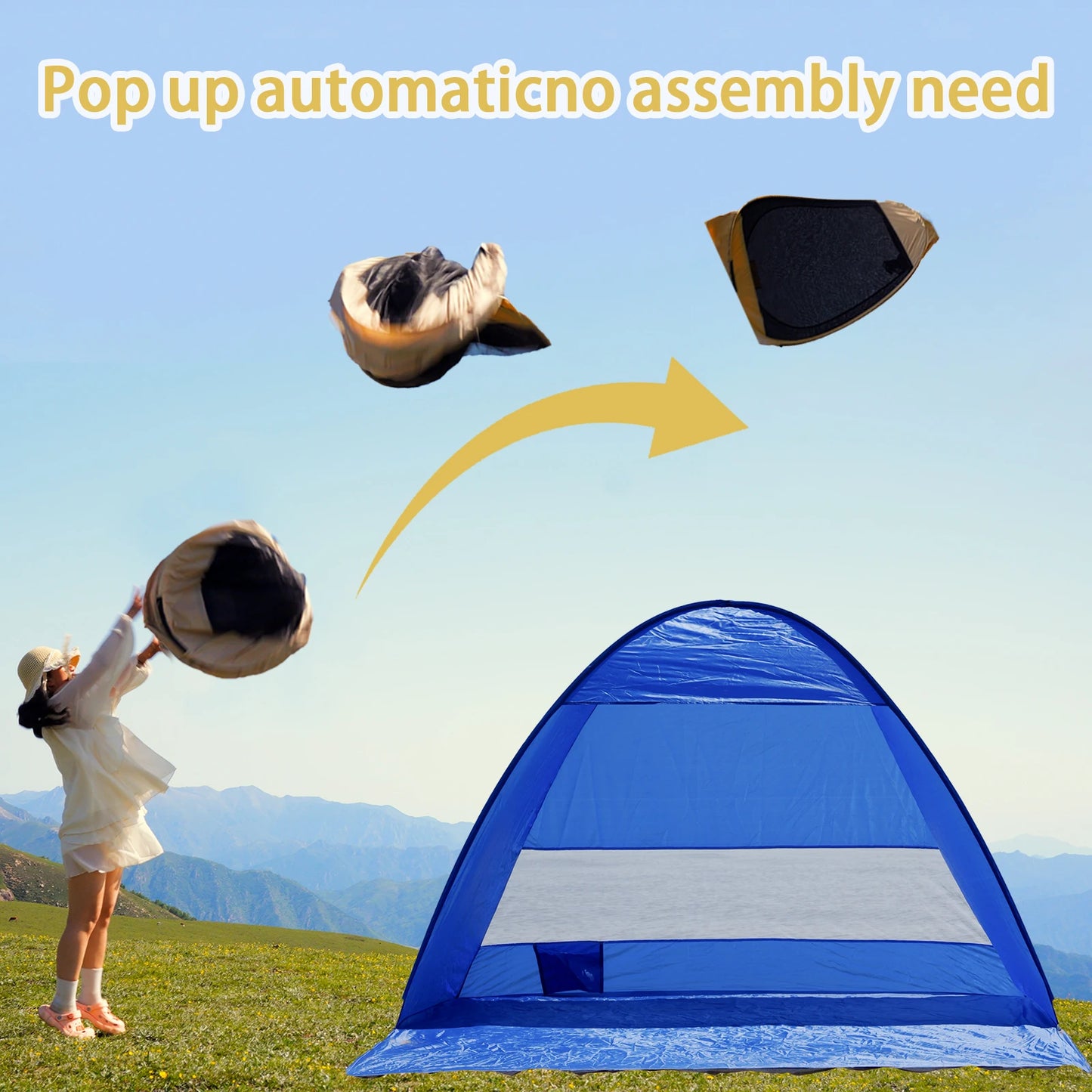 Auto Open Beach Camping Tent UPF 50 Ultra Light Sun Shelter And Changing Room