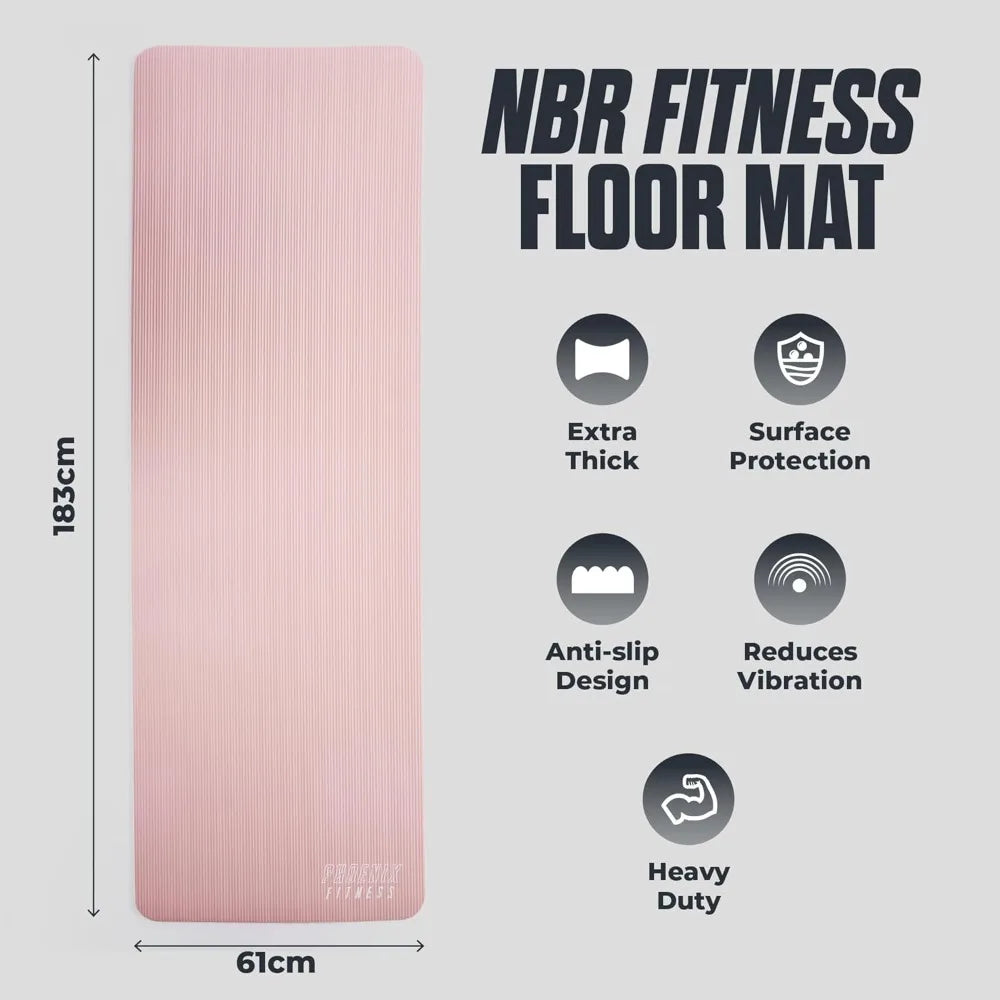 Extra Thick NBR Yoga Mat With Carry Strap Non Slip