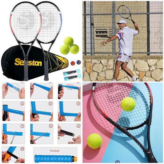 YTYIN Tennis Racket Set For Adults With Balls Grips Dampers