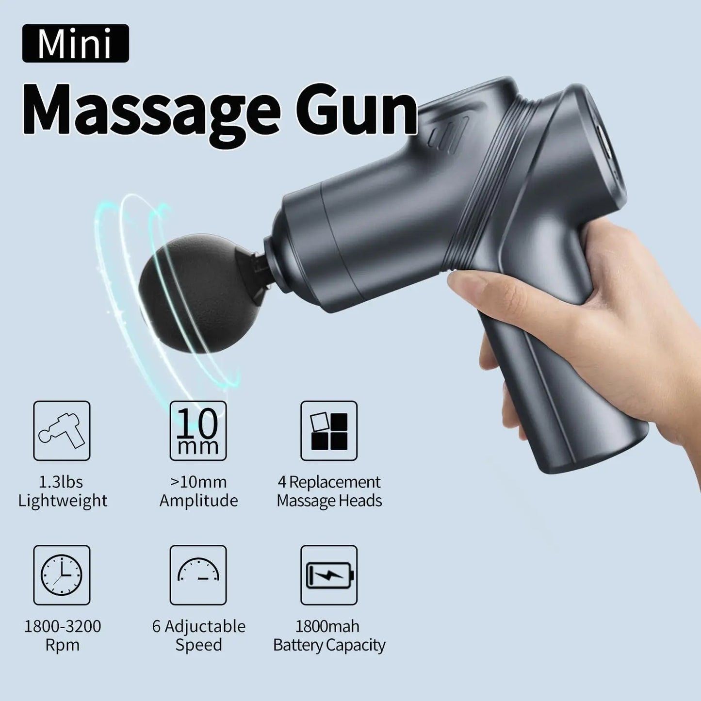 Leercon Mini Muscle Massage Gun With Four Heads Deep Tissue