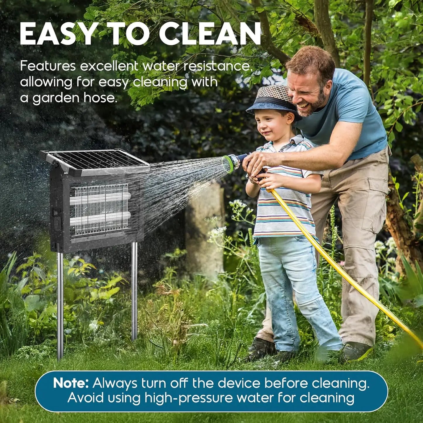 Solar Bug Zapper Outdoor 4500V Mosquito Zapper Waterproof Panel Sensor