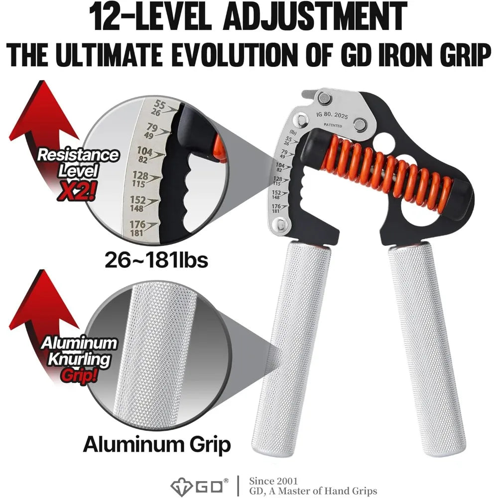 GD Iron Grip Adjustable Hand Gripper Strengthener Silent Hand Grip Exerciser for Wrist Strengthening And Grip Strength Training