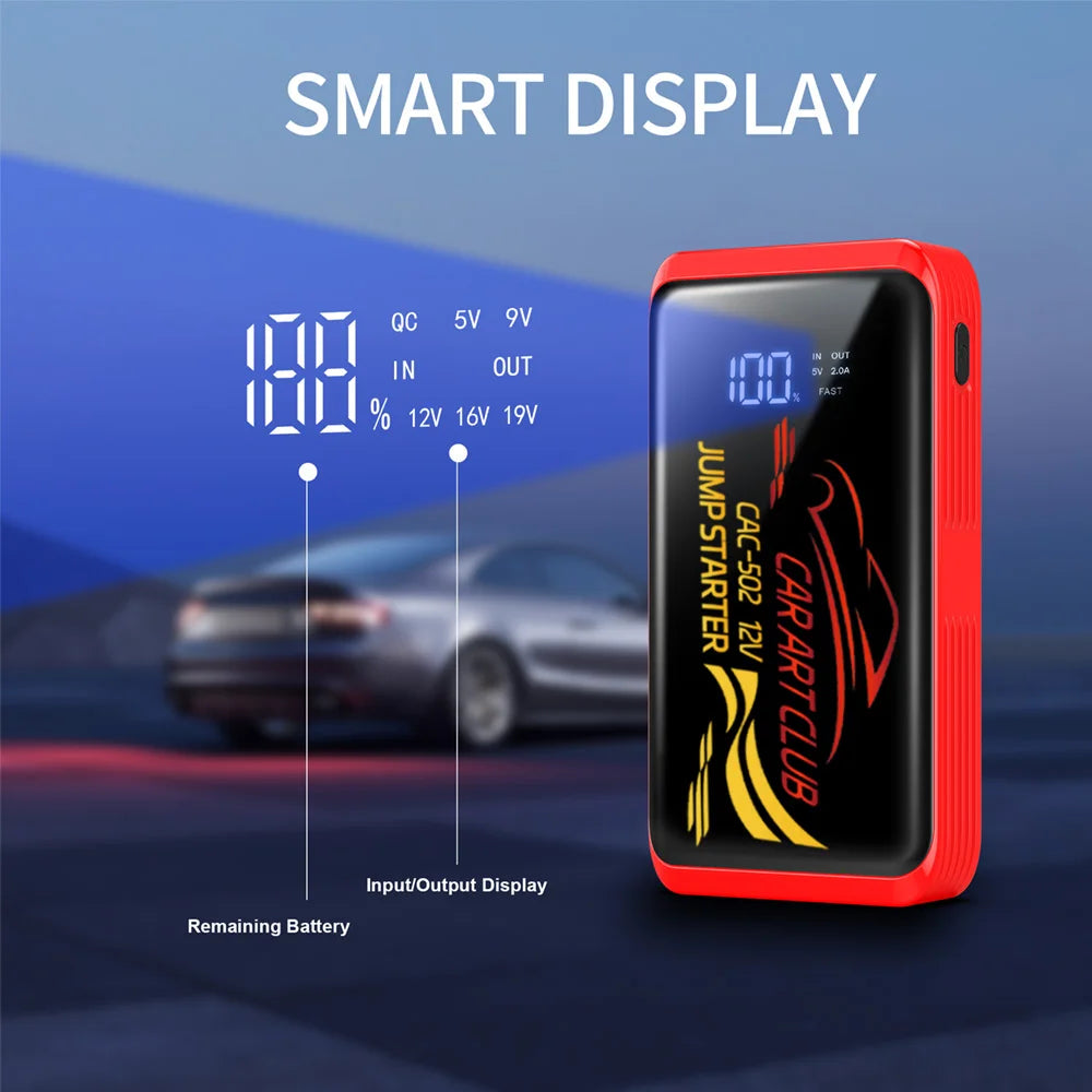 600A Car Jump Starter Portable 12V Auto Petrol Diesel Starting Device Cables Portable PowerBank Car BatteryChargerBooster