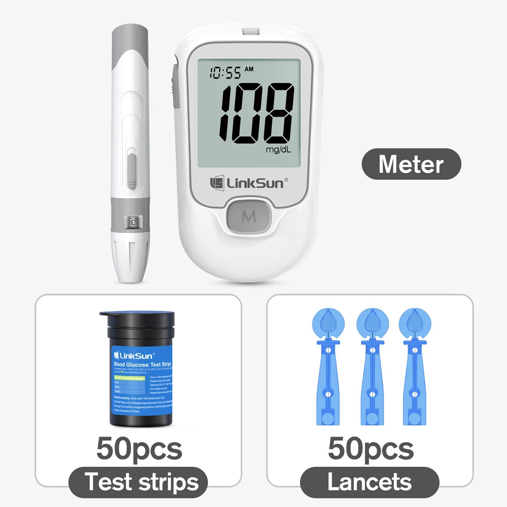 Linksun G425 Blood Glucose Monitor Kit With 50 Strips Lancing