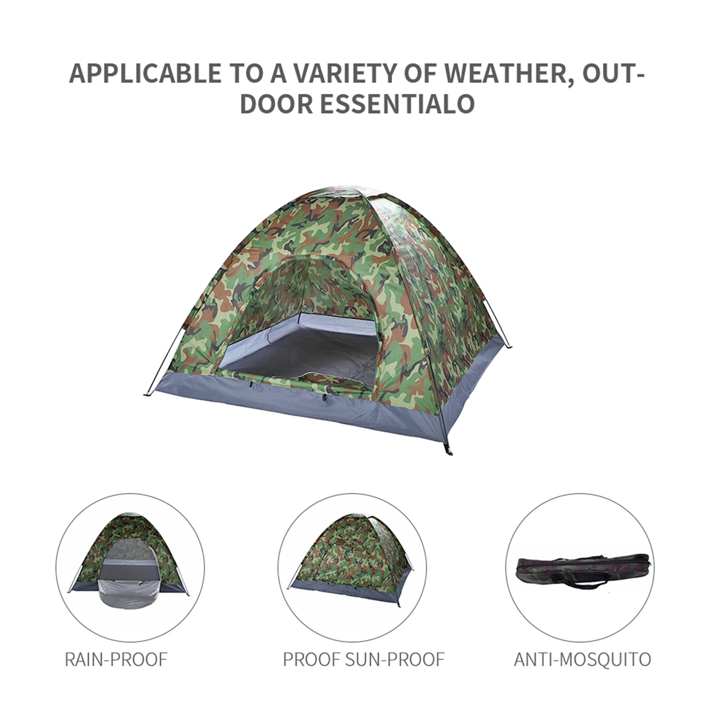 Camping Dome Tent Waterproof UV Proof 180T Polyester
