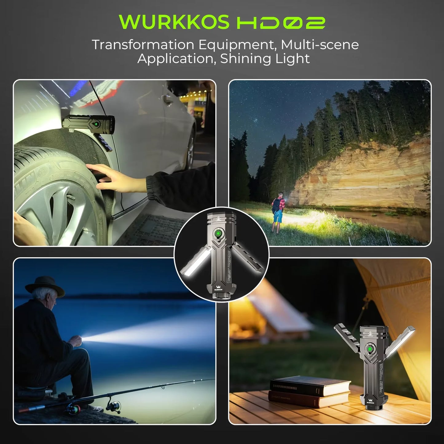Wurkkos HD02 LED Camping Lantern 800 Lumens Rechargeable Battery