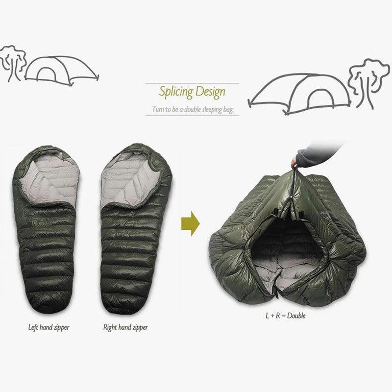 Kamperbox Cold Weather Down Sleeping Bag for Winter Camping