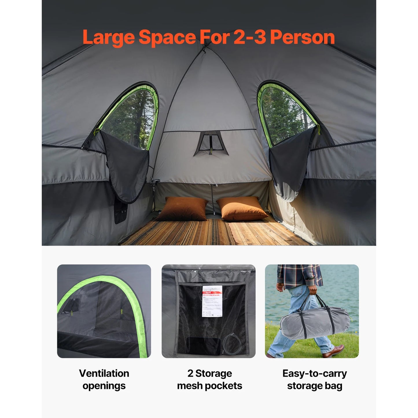 SucceBuy Truck Bed Tent for Camping With Expandable Awning