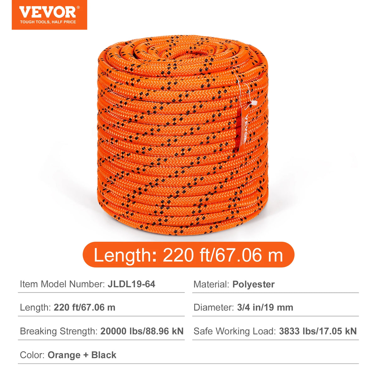 SucceBuy Dual Weave Polyester Rope for Camping Rescue Outdoor Use