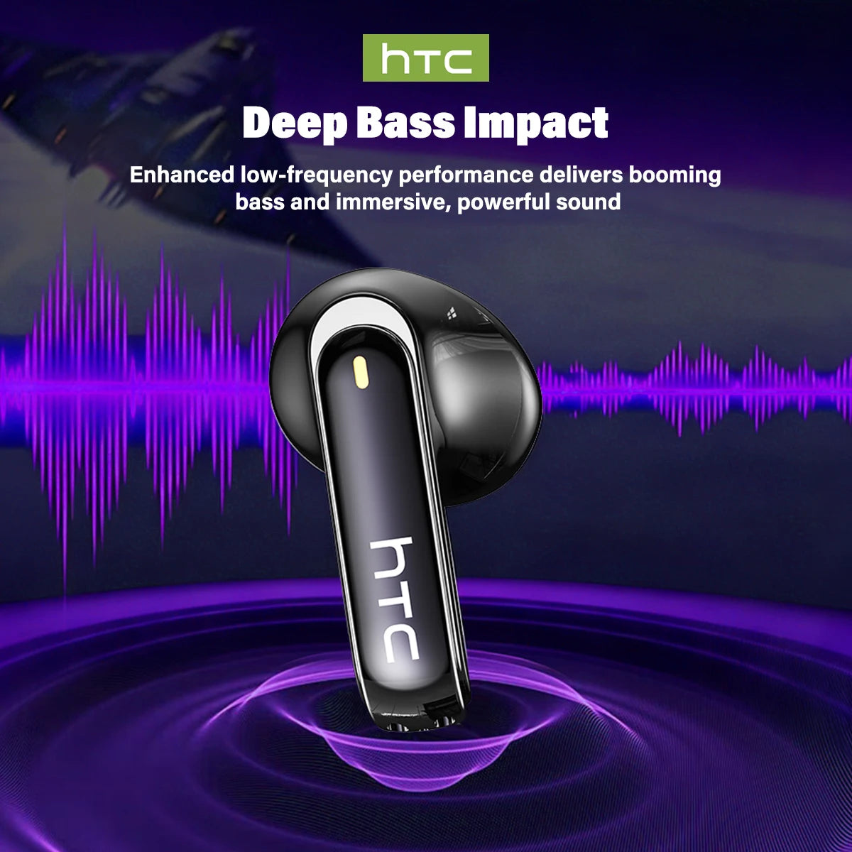 HTC NE70 Wireless Bluetooth Headphones With AI Translator Battery Life