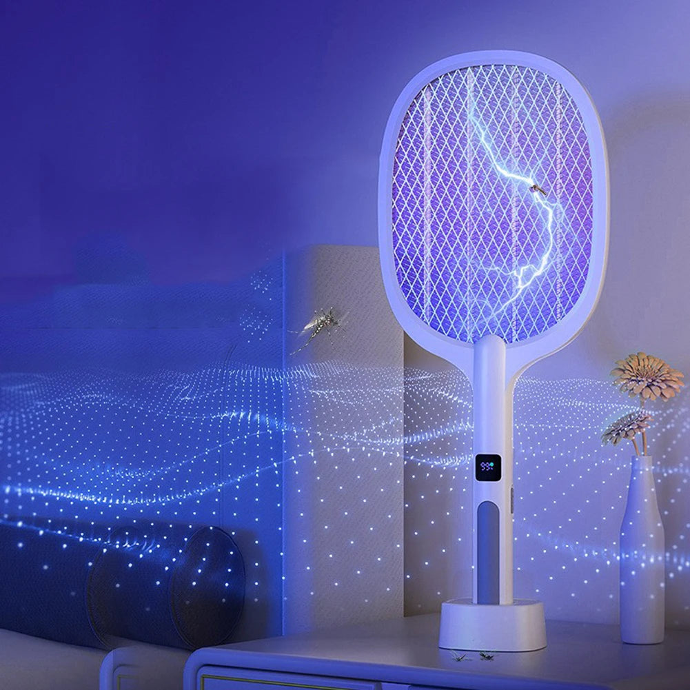 Electric Mosquito Zapper Racket Rechargeable Bug Killer Lamp Indoor Outdoor