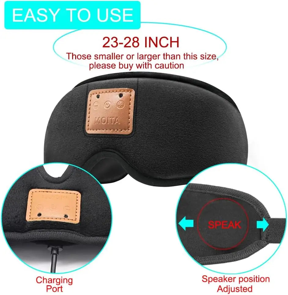 3D Sleeping Eye Mask With Built In Bluetooth Speakers