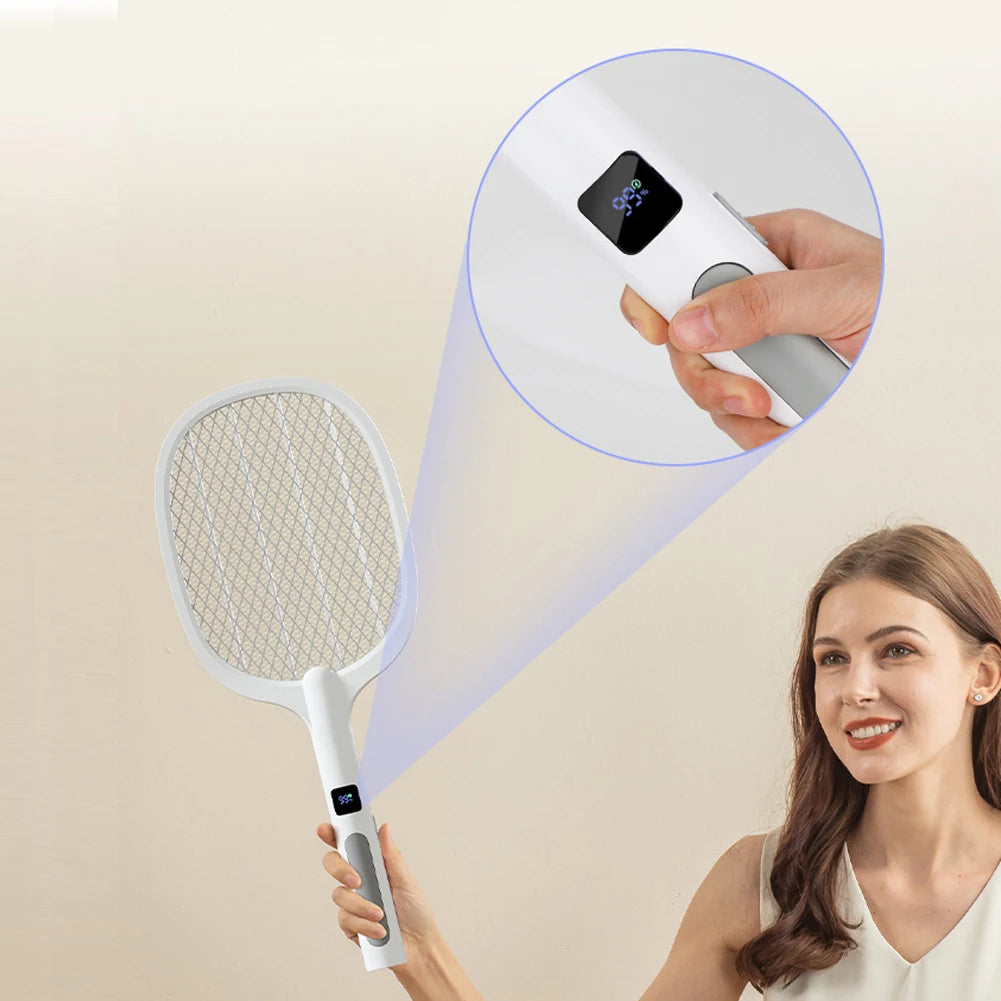 Electric Mosquito Zapper Racket Rechargeable Bug Killer Lamp Indoor Outdoor
