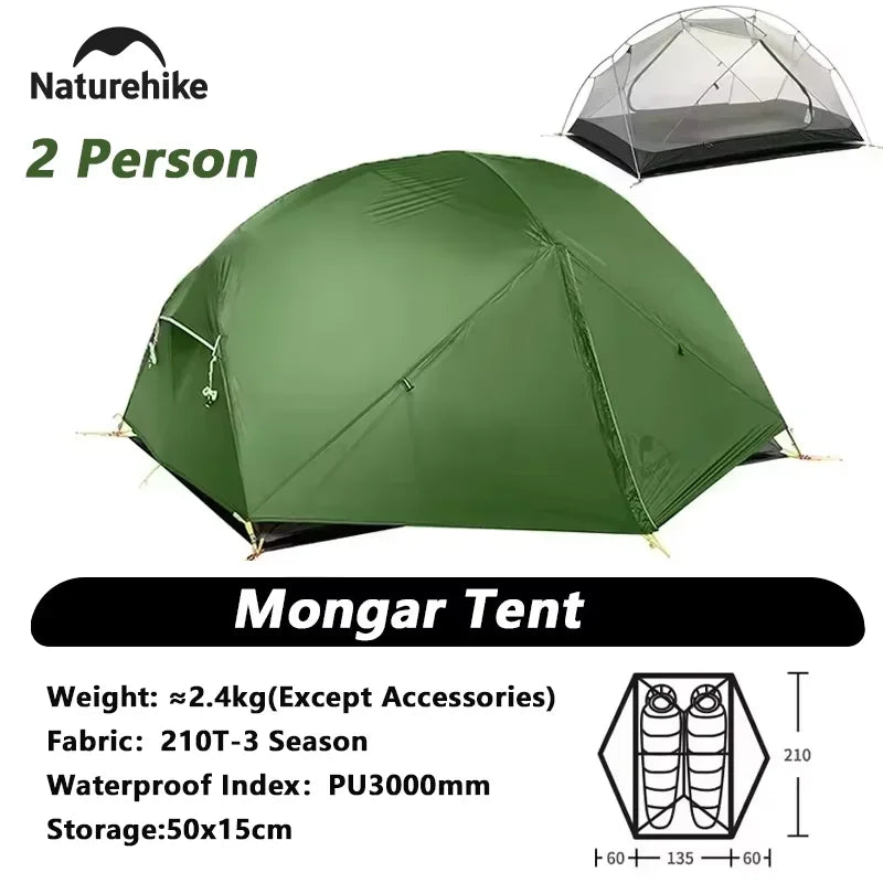 Naturehike Mongar Two Person Waterproof Camping And Hiking Tent
